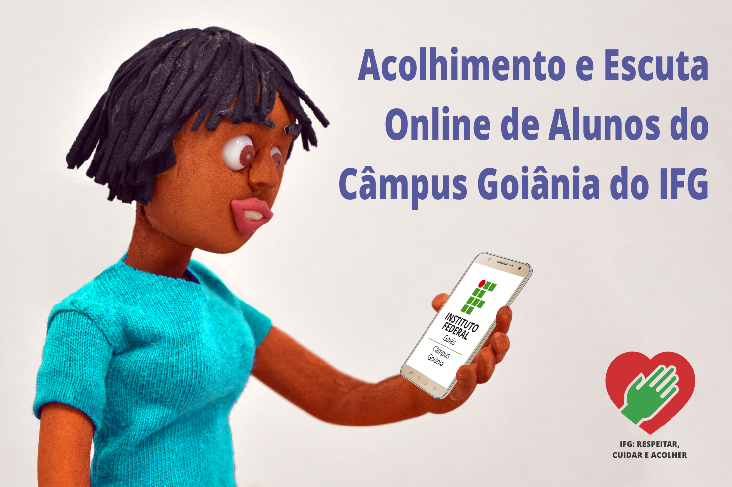 Na ação, os alunos do Câmpus Goiânia interessados podem agendar o atendimento e escuta psicológica por meio do WhatsApp, com a psicóloga do Câmpus Goiânia do IFG, Julia Andrès Rossi.